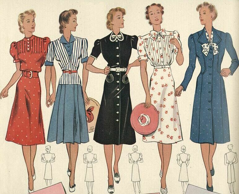 Modewelt der 1940er Jahre 