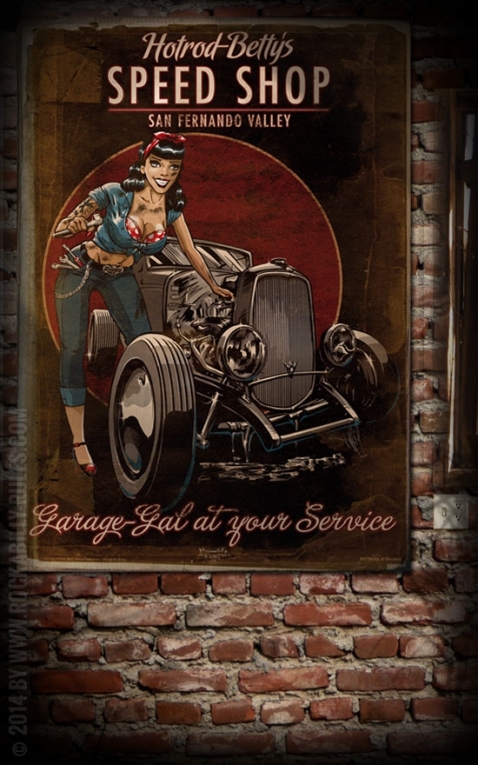 Rumble59 Poster - Hotrod Bettys Speed Shop