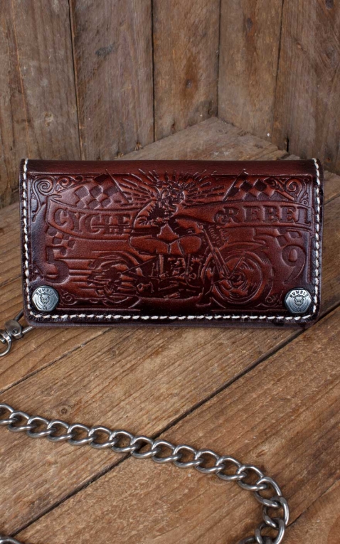 Rumble59 - Leather Wallet Cycle Rebel - sunburst handmade