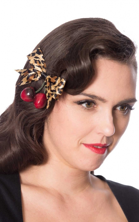 Banned Haarspange | HairClip Wild Cherry Leopard