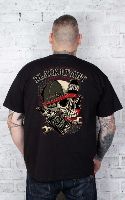 Black Heart T-Shirt - Wrench Whiskey Skull