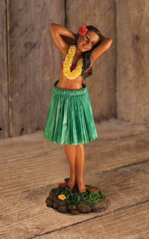 Armaturenbrettfigur | Dashboard Leilani Posing - Green Skirt