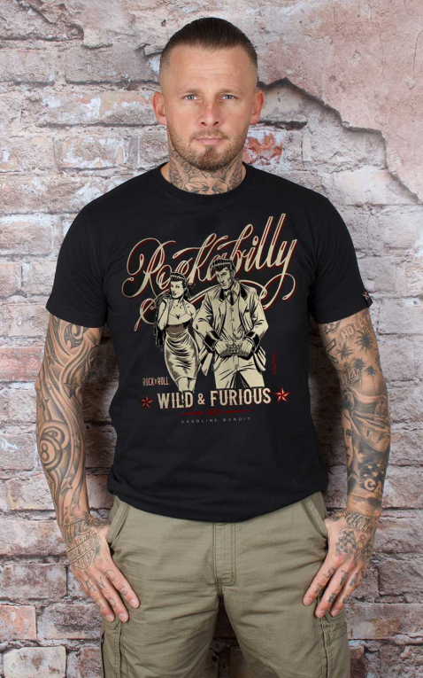 Gasoline Bandit T-Shirt Rockabilly Wild and Furious