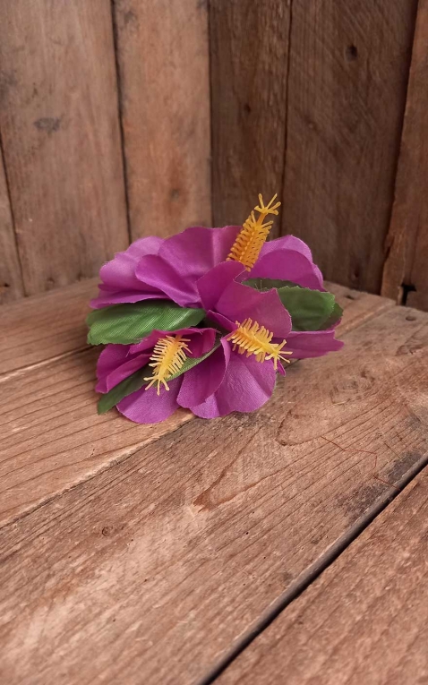 Hair clip Orchid Hawaii flower, purple