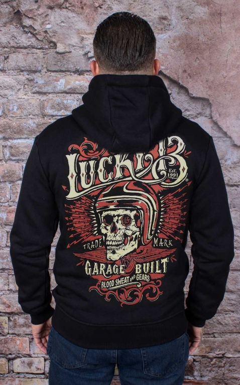 Lucky13 Hoodie Sweatshirt Skull Built