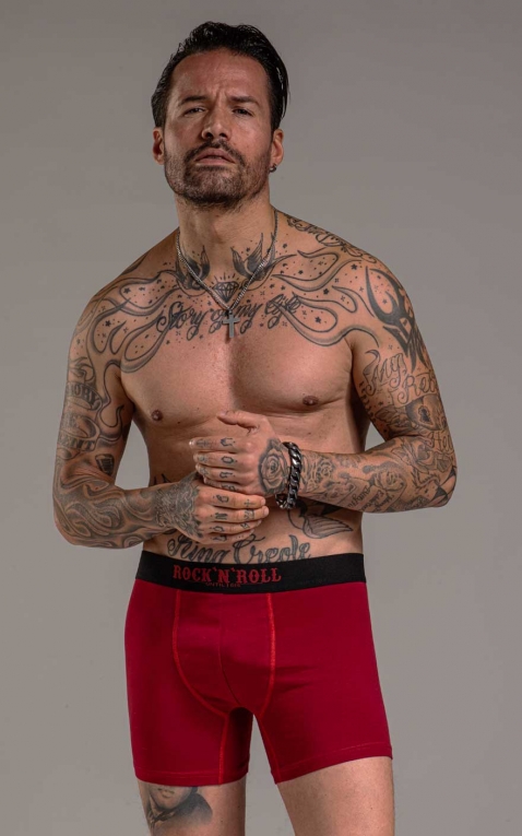 Rumble59 - Boxer shorts RnR Until I die - red/black