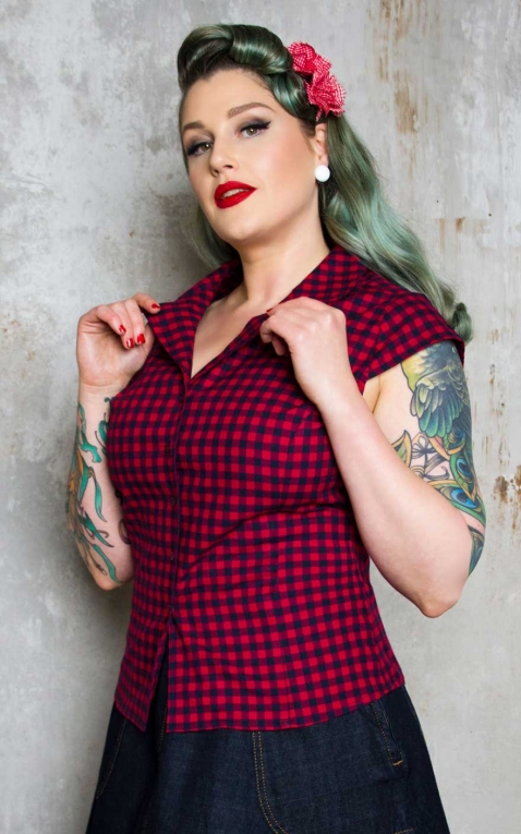 Rumble59 Ladies - Short-sleeved Blouse - Charming Check