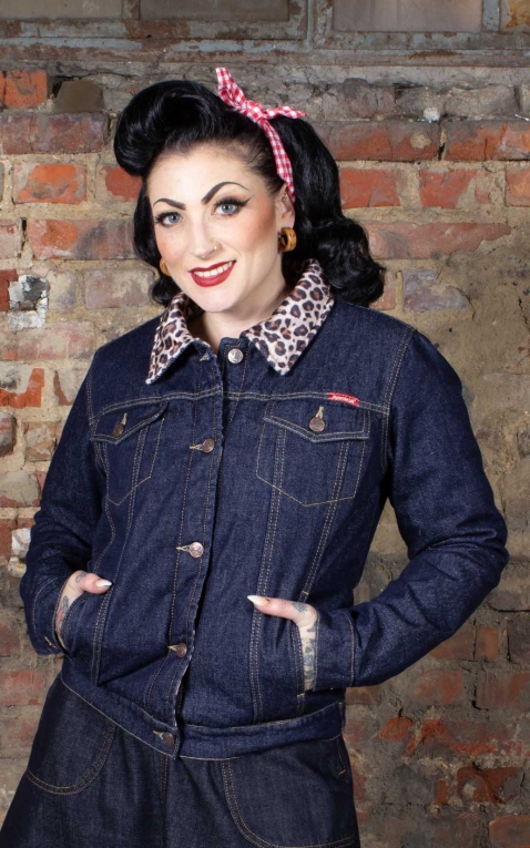 Rumble59 - Female Denim Jacket with leo lining