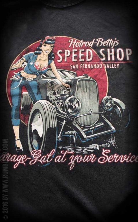 Hot Rod T-Shirt Rockabilly Vintage Américain Kustom Garage Voiture Auto 1278 Bl