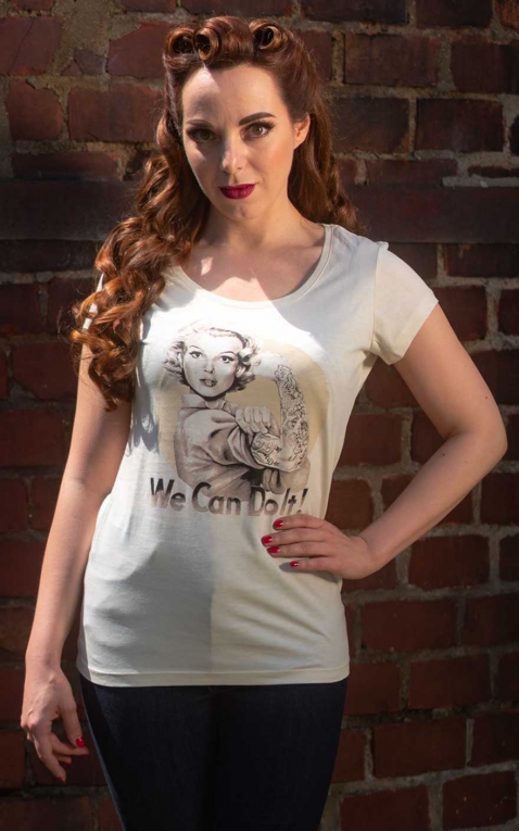 Rumble59 - Ladies Scoop Neck Shirt - Marilyn can do it! - offwhite