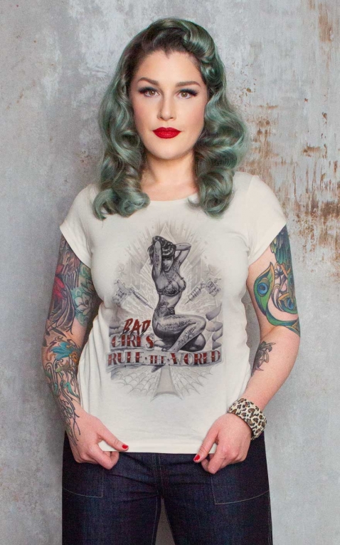 Rumble59 - Damen T-Shirt - Bad girls rule the world - offwhite
