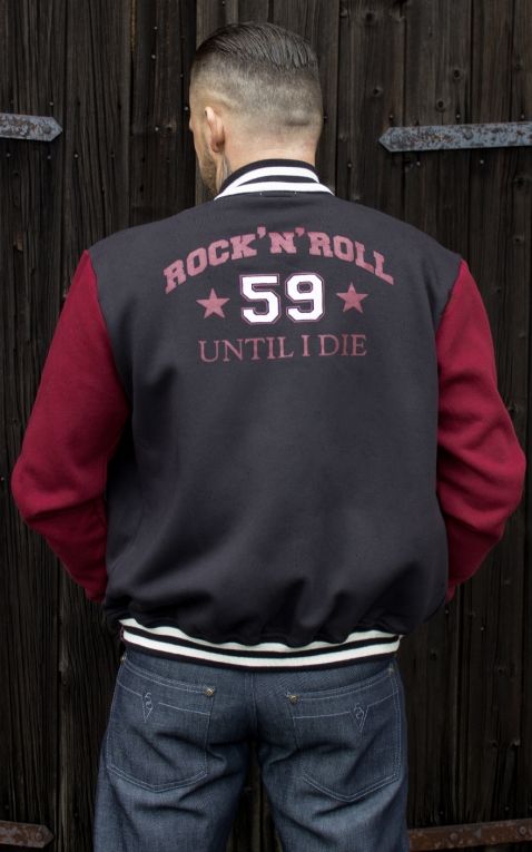 Rumble59 - Male Sweat College Jacket - RnR until I die