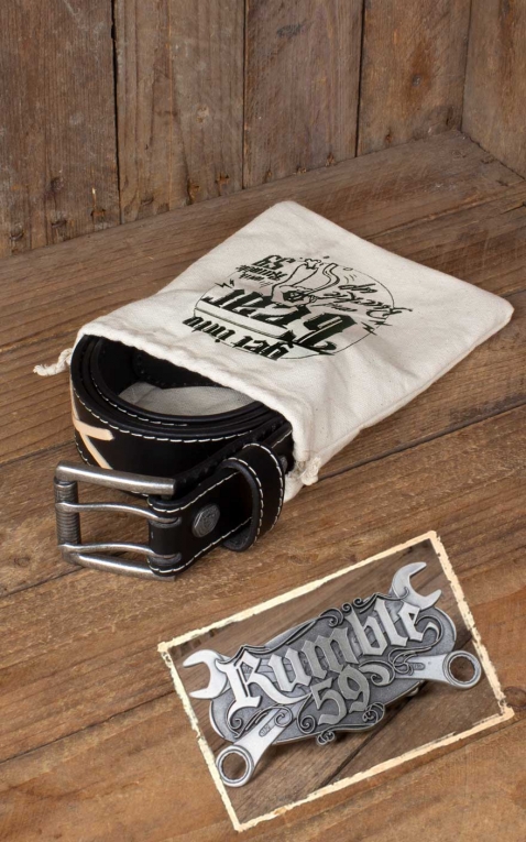 Rumble59 Set Leather belt  Brando black+Buckle Wild Wrench