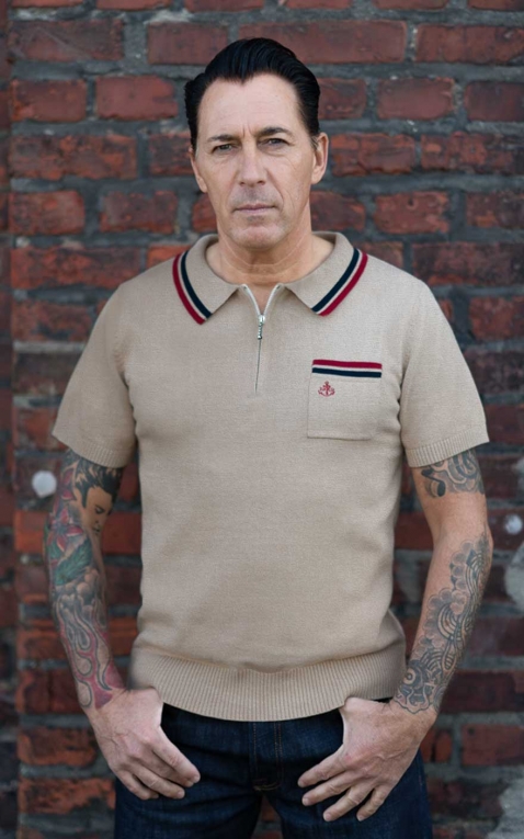 Rumble59 - Knitted Polo Shirt - Rockford - beige