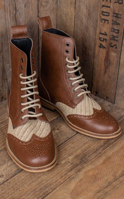 Steelground vegan lace-up boots Gatsby