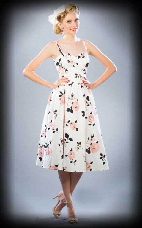 Stop Staring Sommer Kleid mit Blumen, weiß | Vintage Kleid