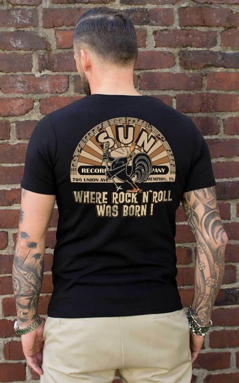 Record hop rockabilly workshirt retro camisa camiseta worker V Sun Records