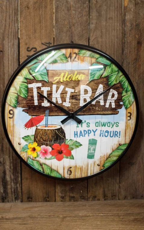 Wanduhr Tiki Bar