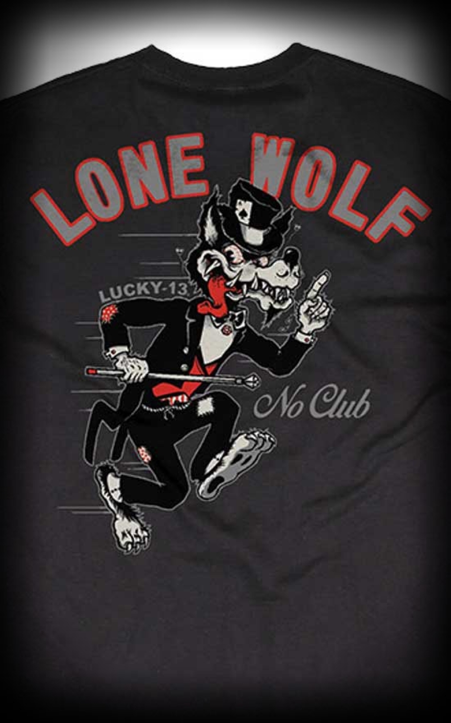 Lucky13 T-Shirt No Club, Lone Wolf | Top Hot Rod Wear