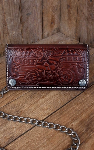 Rumble59 - Leather Wallet Cycle Rebel - sunburst handmade