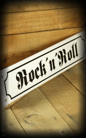 Straenschild mit Email beschichtet - RocknRoll