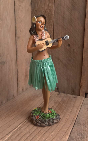 Hawaii miniature Dashboard Hula Doll - Girl groß mit Ukulele