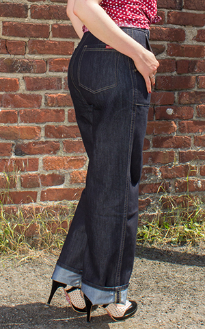 Marlene Vintage Denim Jeans WAC 30er-40er Jahre Style Rockabilly Hot Rod V8 Army 