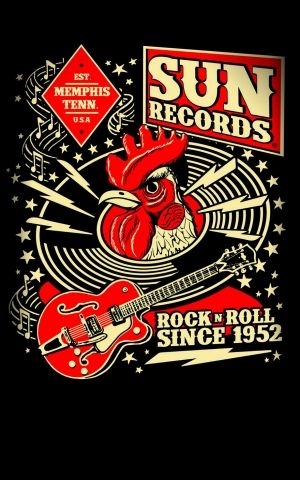 Tee shirt Femme SUN  Record Rock/'n/'Roll Rockabilly Blues Country 50/'s Fifties