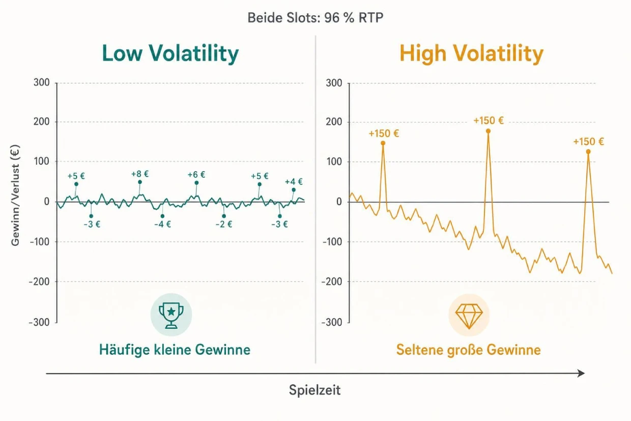 Volatilität und RTP im Casino ohne Limit: Low- vs. High-Volatility-Slot-Verlauf